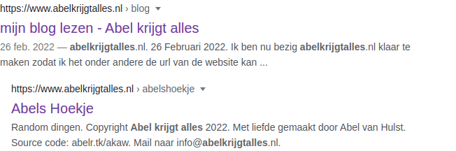 Abel krijgt alles in Google search